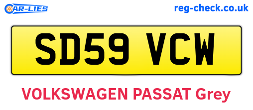 SD59VCW are the vehicle registration plates.