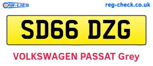 SD66DZG are the vehicle registration plates.