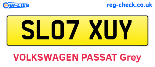 SL07XUY are the vehicle registration plates.