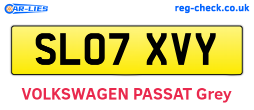 SL07XVY are the vehicle registration plates.