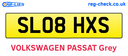 SL08HXS are the vehicle registration plates.