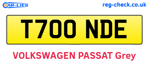 T700NDE are the vehicle registration plates.
