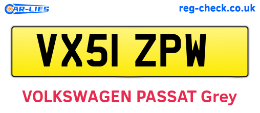 VX51ZPW are the vehicle registration plates.