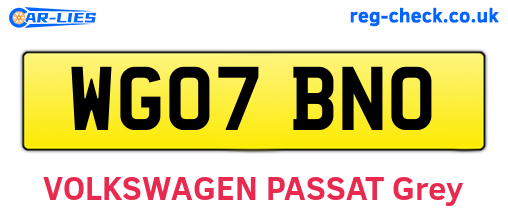 WG07BNO are the vehicle registration plates.