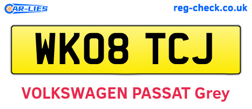 WK08TCJ are the vehicle registration plates.