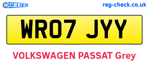 WR07JYY are the vehicle registration plates.
