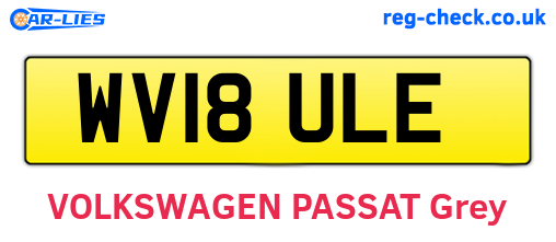 WV18ULE are the vehicle registration plates.