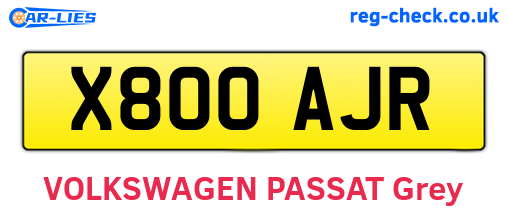 X800AJR are the vehicle registration plates.