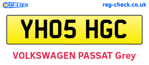 YH05HGC are the vehicle registration plates.