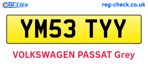 YM53TYY are the vehicle registration plates.