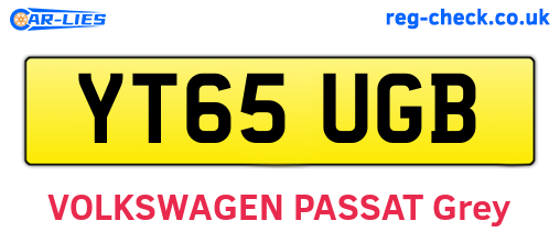 YT65UGB are the vehicle registration plates.
