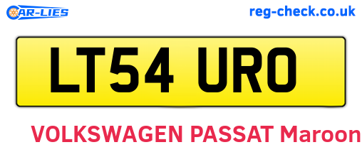 LT54URO are the vehicle registration plates.