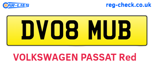 DV08MUB are the vehicle registration plates.