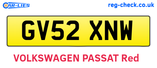 GV52XNW are the vehicle registration plates.