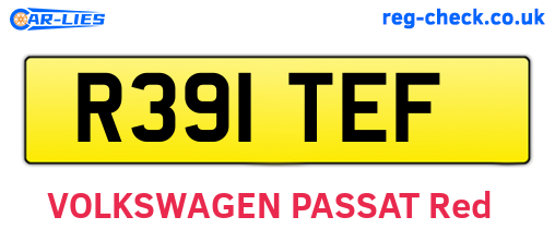 R391TEF are the vehicle registration plates.