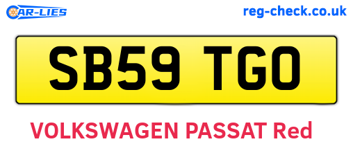 SB59TGO are the vehicle registration plates.