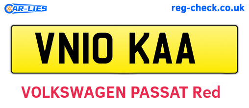 VN10KAA are the vehicle registration plates.