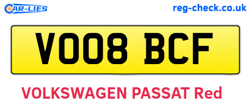VO08BCF are the vehicle registration plates.
