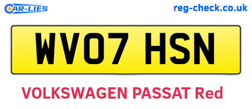 WV07HSN are the vehicle registration plates.