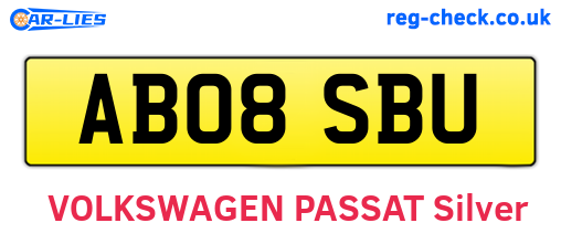 AB08SBU are the vehicle registration plates.