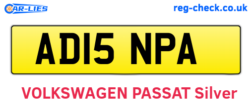 AD15NPA are the vehicle registration plates.