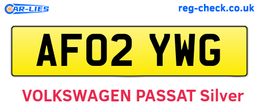 AF02YWG are the vehicle registration plates.