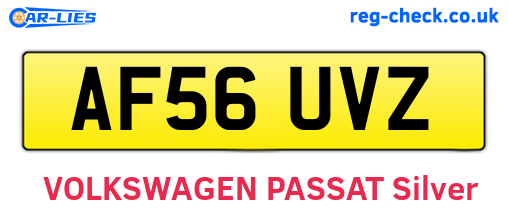 AF56UVZ are the vehicle registration plates.
