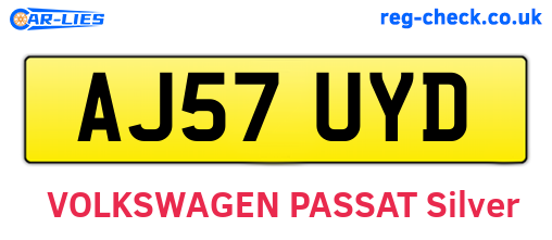 AJ57UYD are the vehicle registration plates.