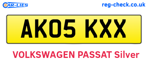 AK05KXX are the vehicle registration plates.