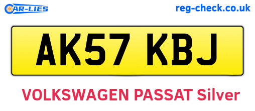 AK57KBJ are the vehicle registration plates.