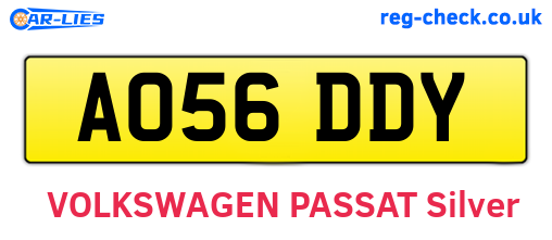 AO56DDY are the vehicle registration plates.
