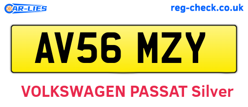AV56MZY are the vehicle registration plates.
