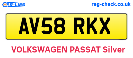 AV58RKX are the vehicle registration plates.