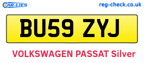 BU59ZYJ are the vehicle registration plates.