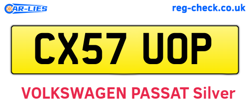 CX57UOP are the vehicle registration plates.