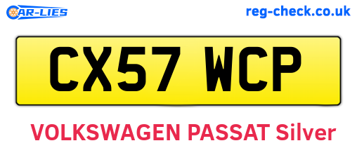 CX57WCP are the vehicle registration plates.