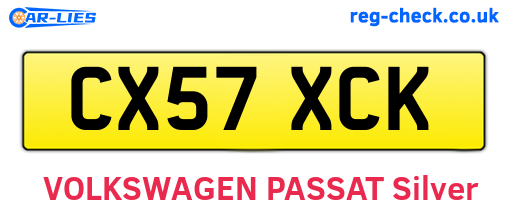 CX57XCK are the vehicle registration plates.