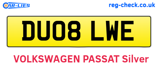 DU08LWE are the vehicle registration plates.