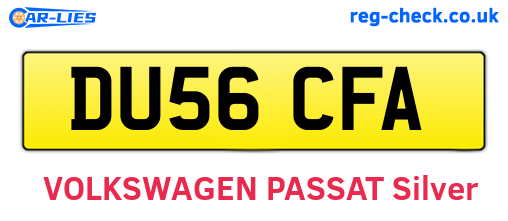 DU56CFA are the vehicle registration plates.