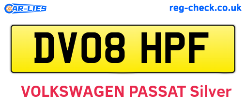DV08HPF are the vehicle registration plates.