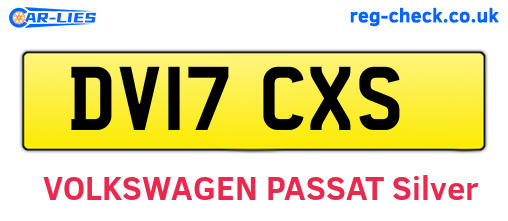 DV17CXS are the vehicle registration plates.