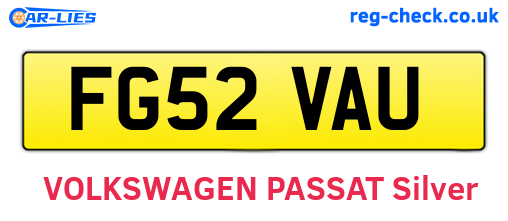 FG52VAU are the vehicle registration plates.