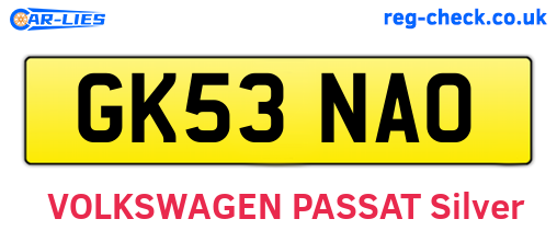 GK53NAO are the vehicle registration plates.