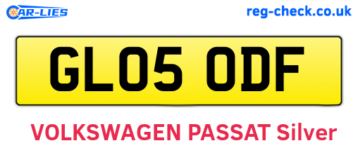 GL05ODF are the vehicle registration plates.