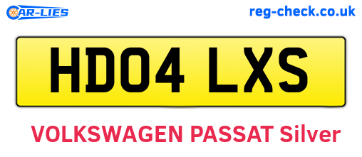 HD04LXS are the vehicle registration plates.