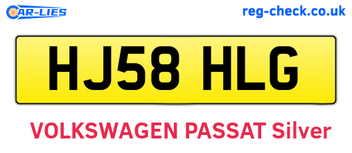 HJ58HLG are the vehicle registration plates.