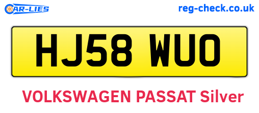 HJ58WUO are the vehicle registration plates.