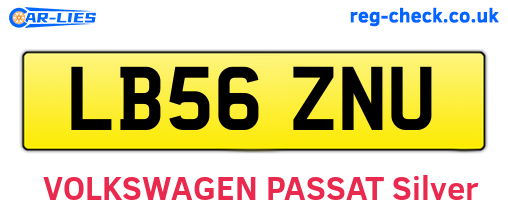 LB56ZNU are the vehicle registration plates.