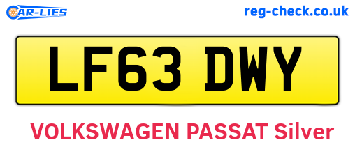 LF63DWY are the vehicle registration plates.