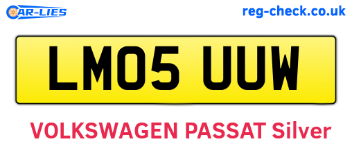 LM05UUW are the vehicle registration plates.
